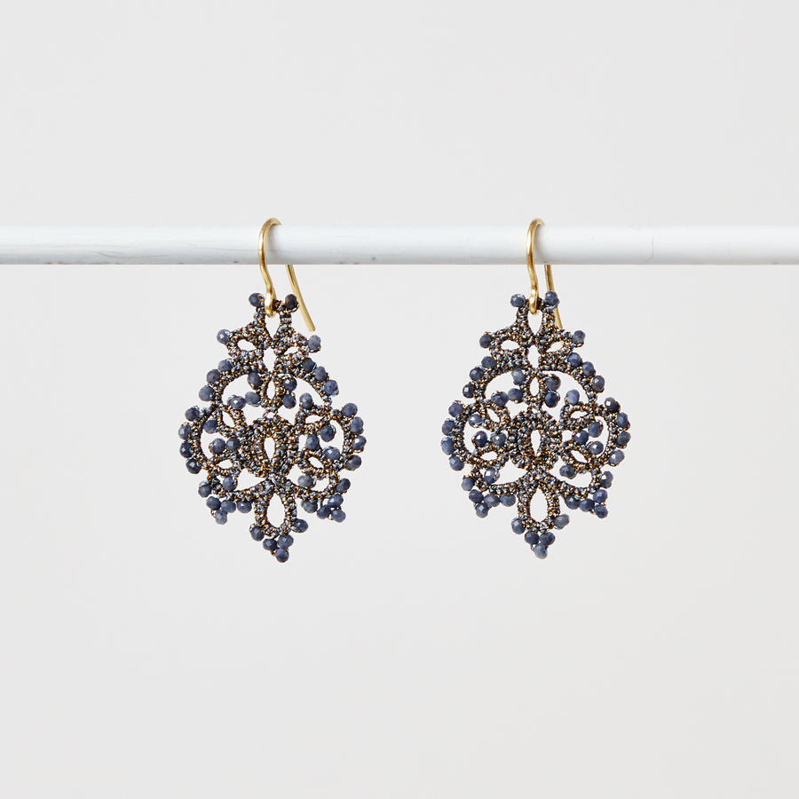 Small Sapphire Lace Earrings