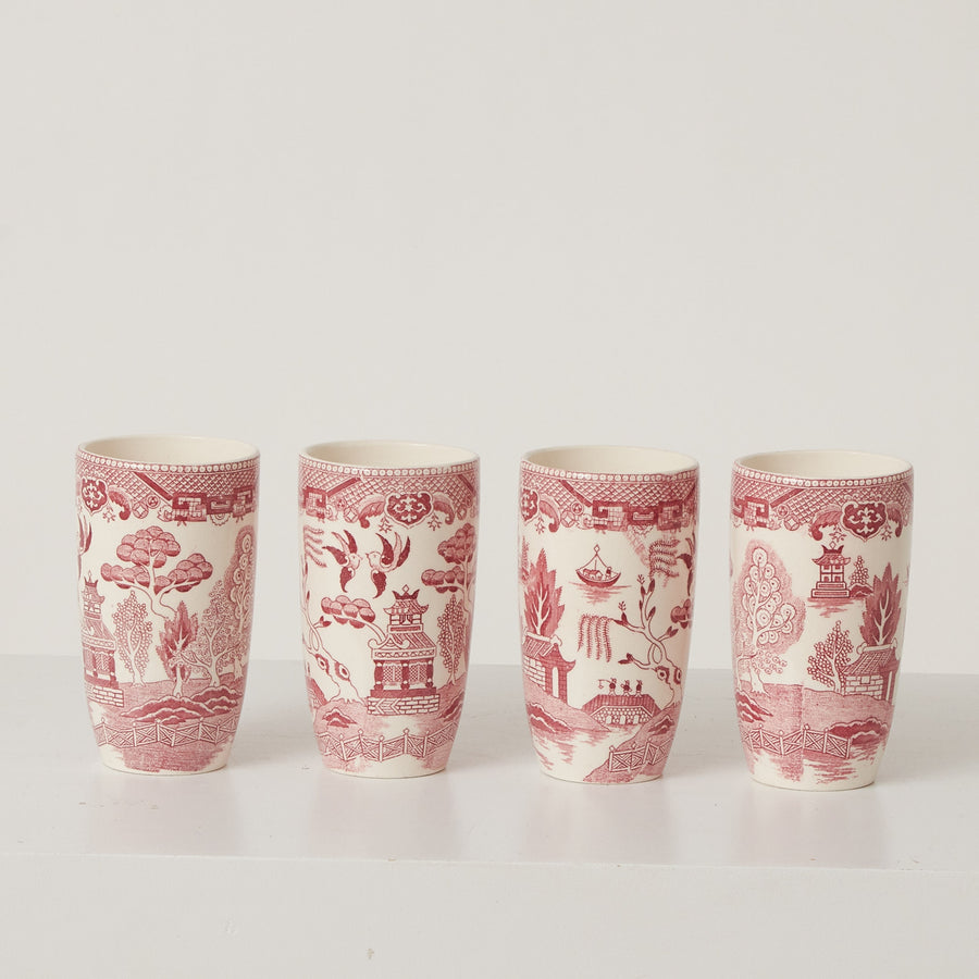 Vintage Set of Four Chinoiserie Cups