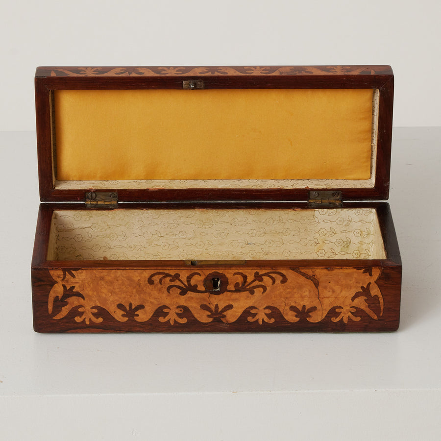 Antique Inlay Glove Box