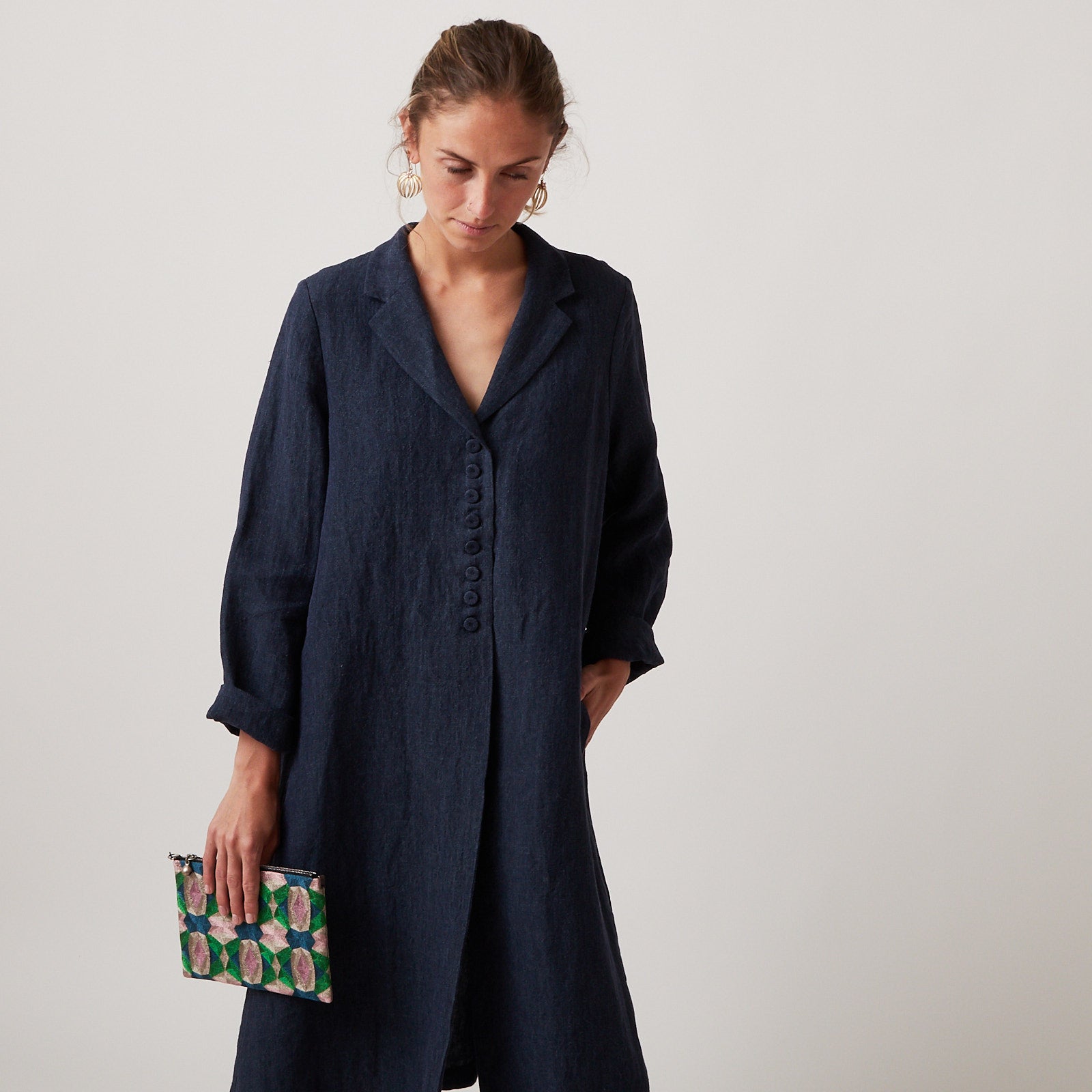 ジャケット・アウター ECOLE DE CURIOSITES Charlotte Ecole de Curiosities Charlotte Coat – Atlantic Nantucket