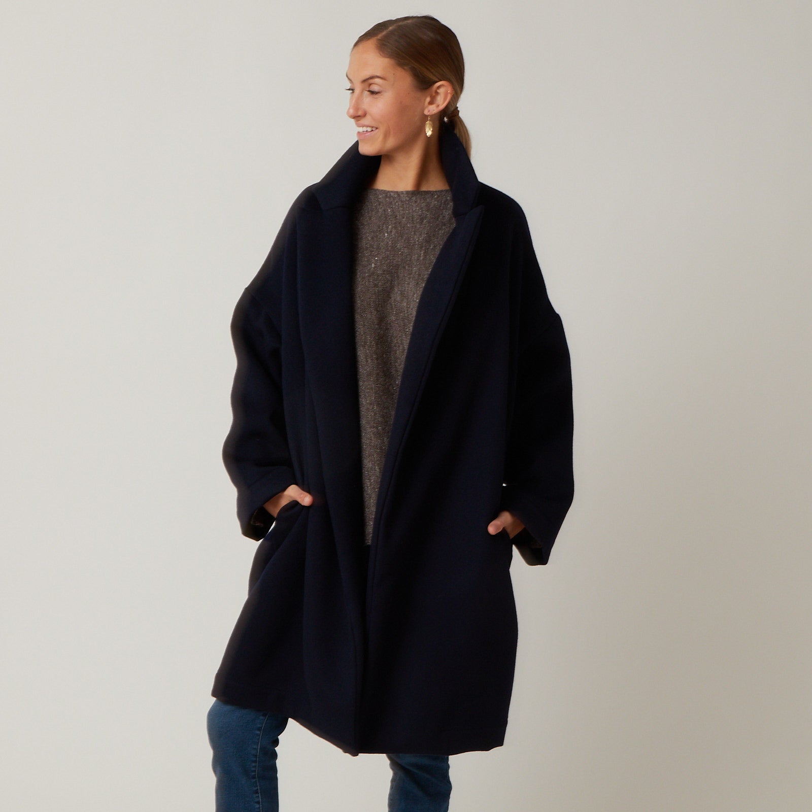 Gallego Wool Housecoat Atlantic Nantucket