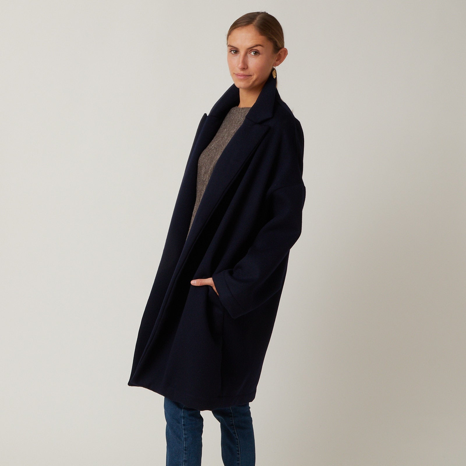 Gallego Wool Housecoat Atlantic Nantucket