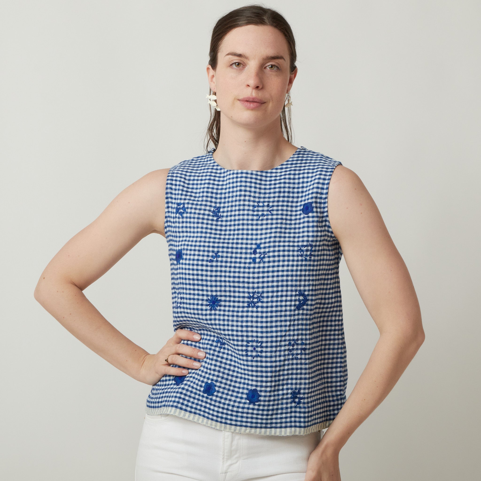 AO Dress Linen Embroidered Tank Top AO Dress Linen Embroidered Tank Top