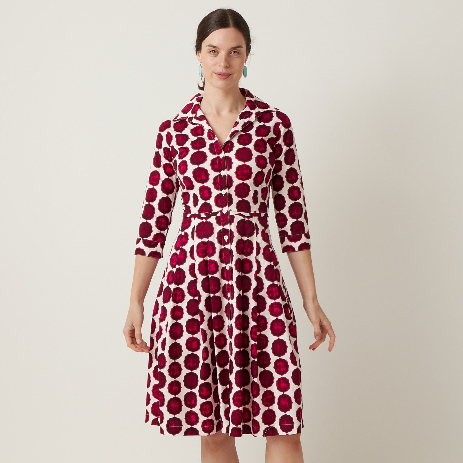 ワンピース Samantha Sung Dresses Pink Samantha Sung - Pink Ibiza Print Fitted Dress | Mitchell Stores