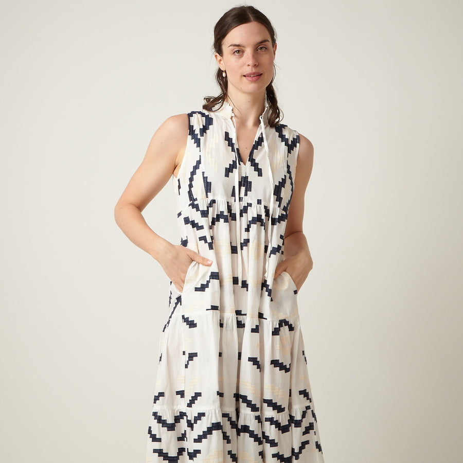 Greek Geometric Maxi Dress