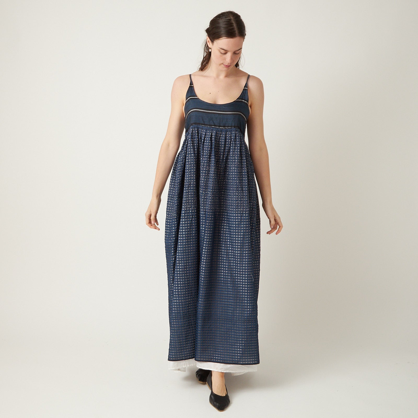 Injiri Windowpane Slip Dress