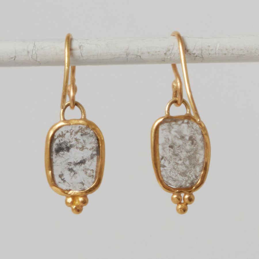 Julia Parish 22k Large Diamond Slice Earrings