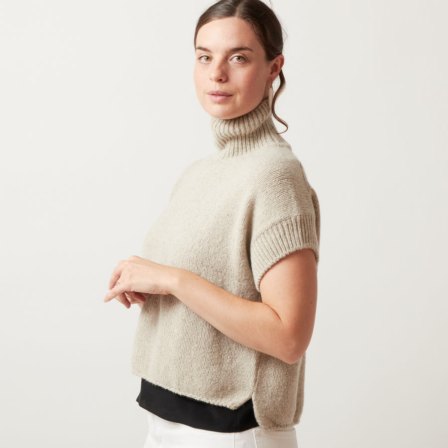 Evam Eva Cashmere/Sable Short Sleeved Pullover