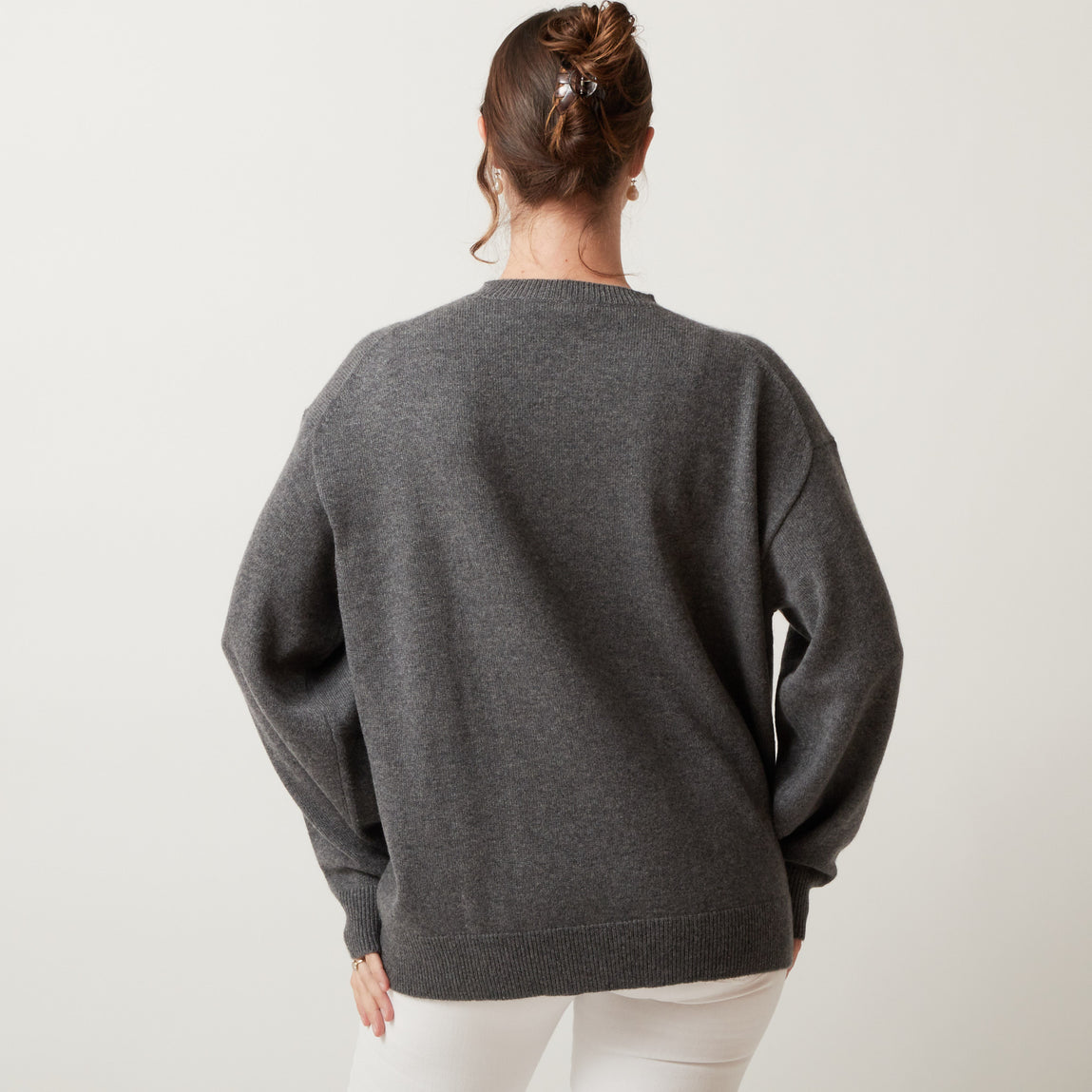 SOFIE D’HOORE イタリア製 メリノウールVネックニット 36 グレー MERINO WOOL V-NECK JUMPER メリノウールVネックセーター ダークグレー