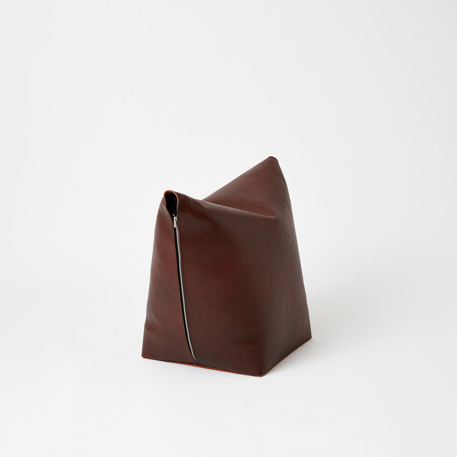 Leather Stool | Brown