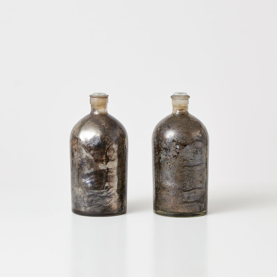 Antique Mercury Glass Bottles