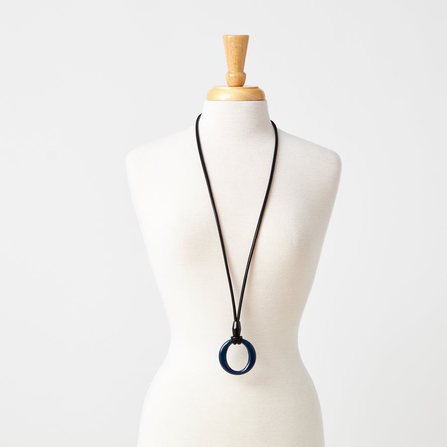 Lacquer Navy O-Ring Necklace