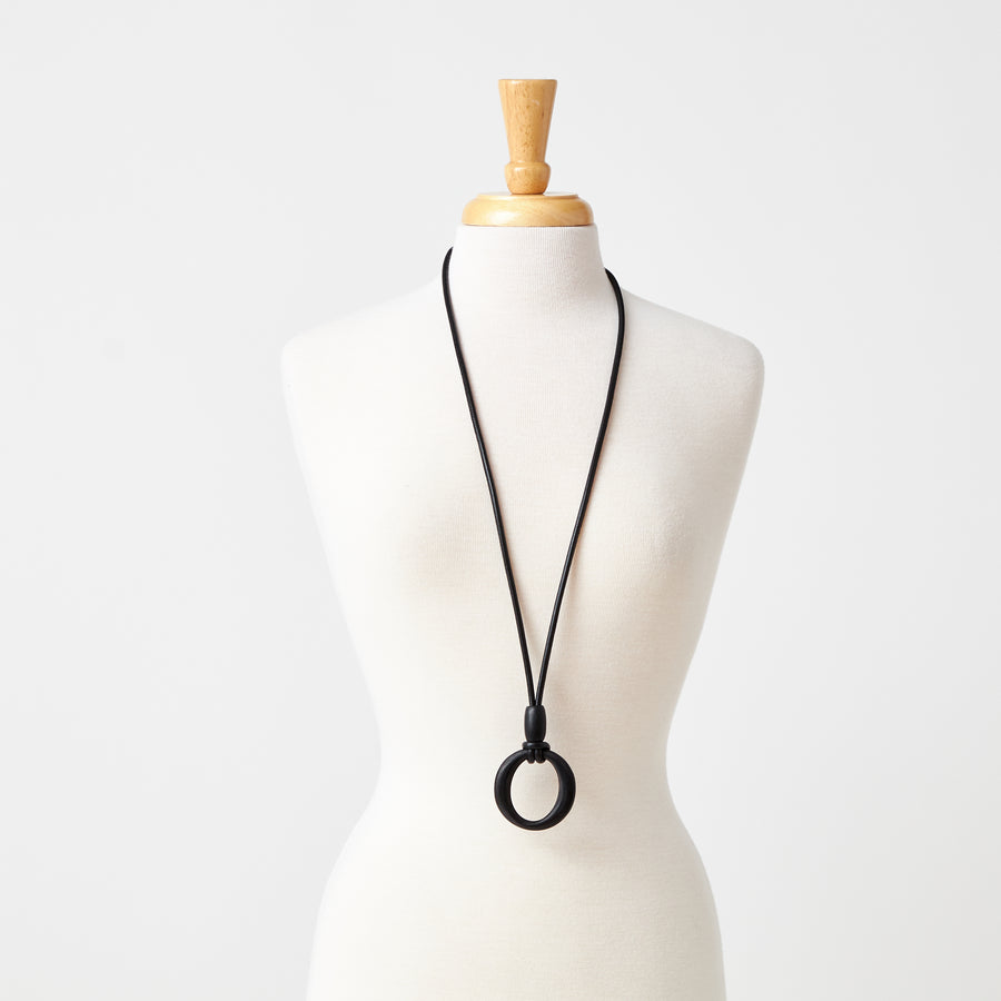 Black Horn O-Ring Necklace