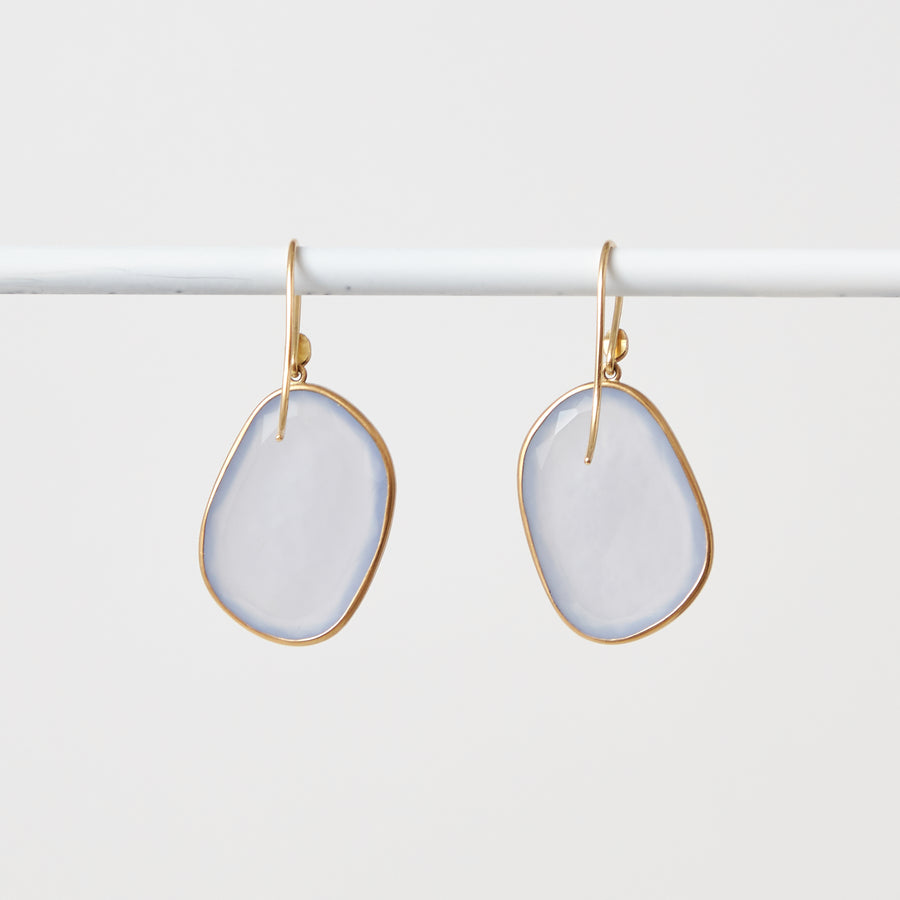 Faceted Lavender Chalcedony Earrings