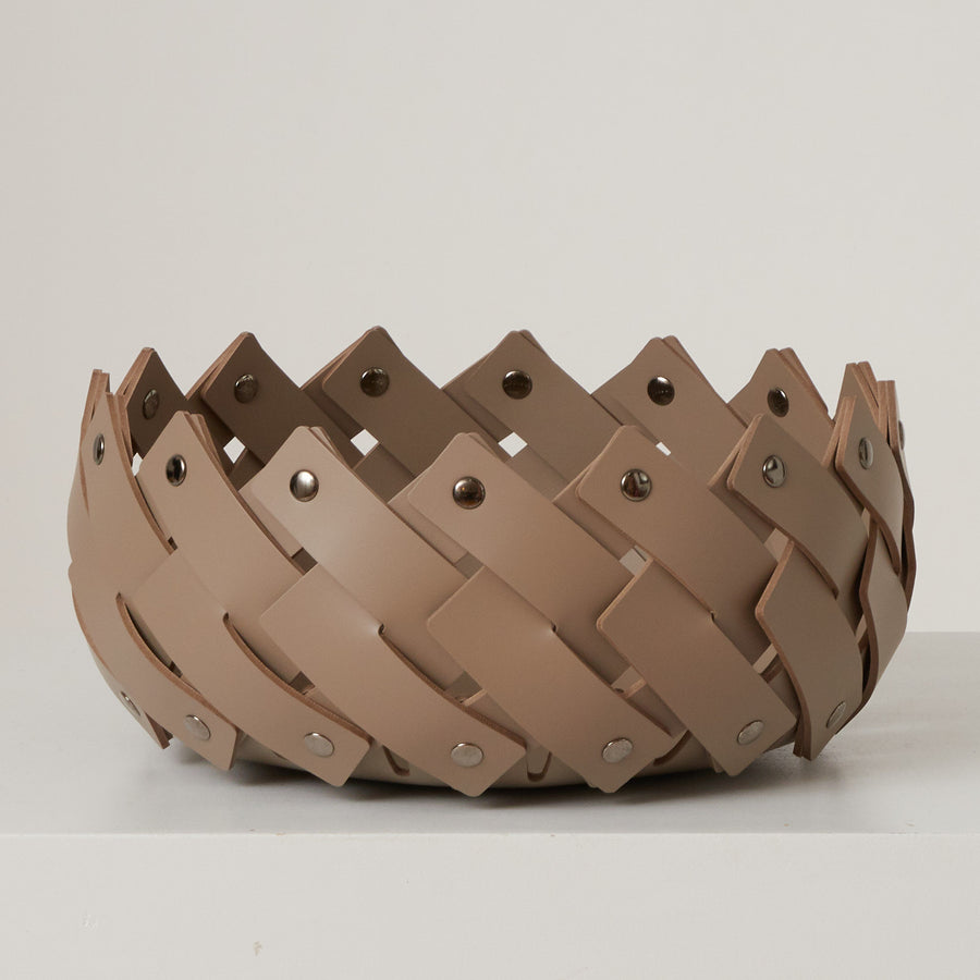 Pinetti Small Leather Basket
