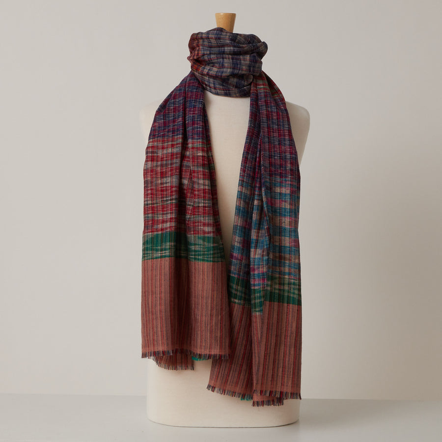 Andraab Multicolored Check Scarf