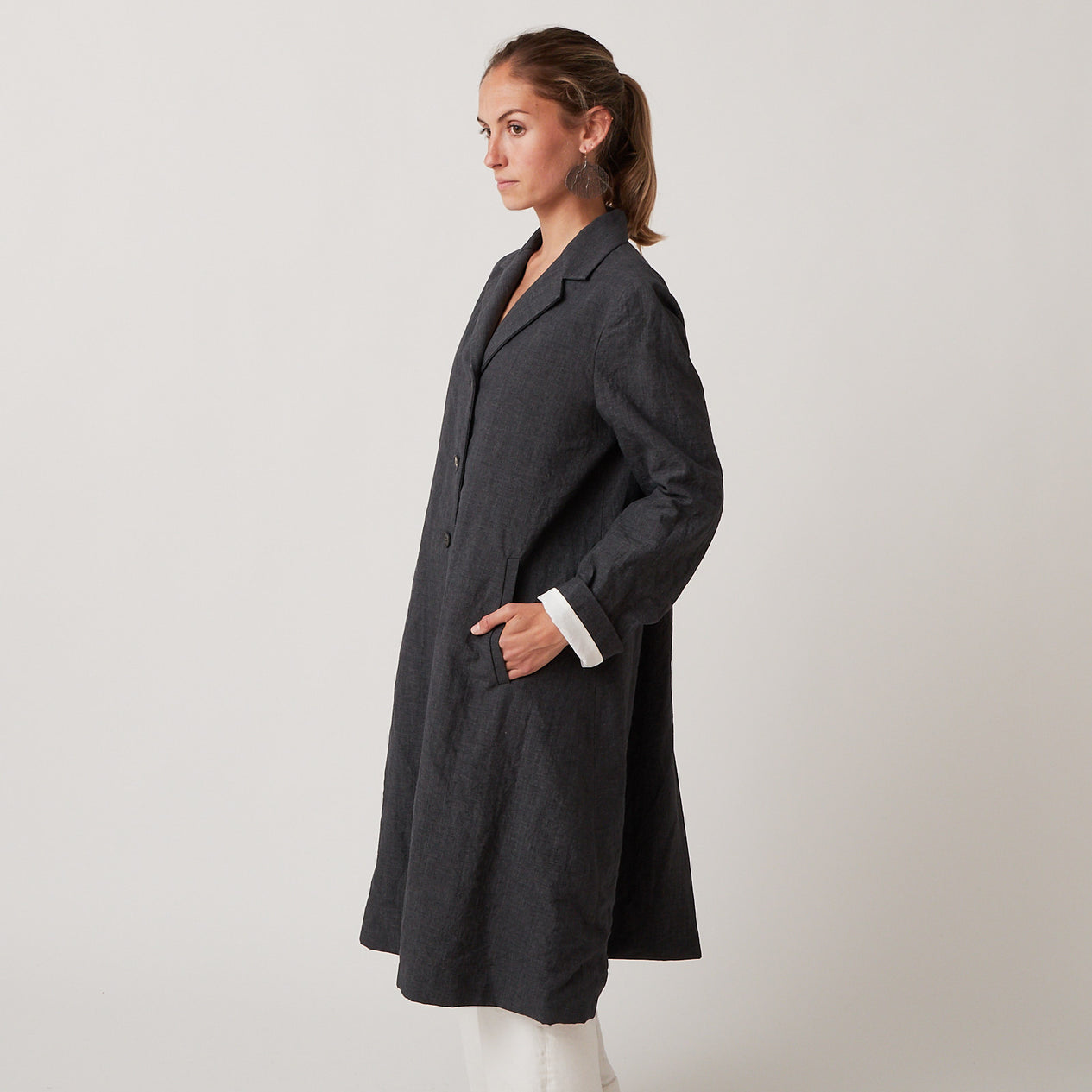 Bergfabel Farmer Coat in Navy-Grey