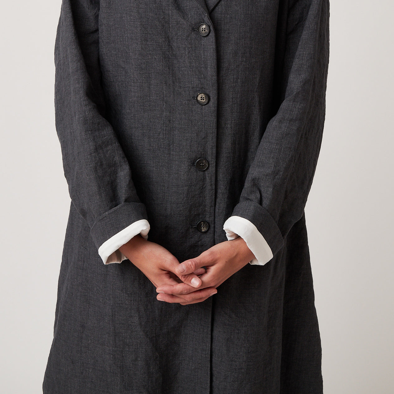 Bergfabel Farmer Coat in Navy-Grey