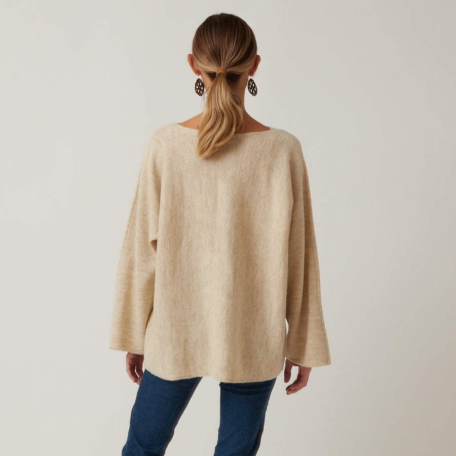 Ichi Antiquities Wool and Linen Pullover