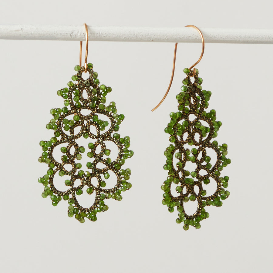 Chrome Diopside Lace Earrings
