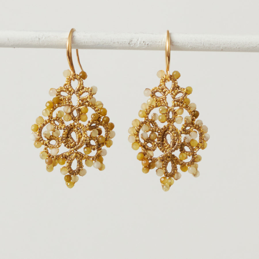 Yellow Opal Lace Earrings