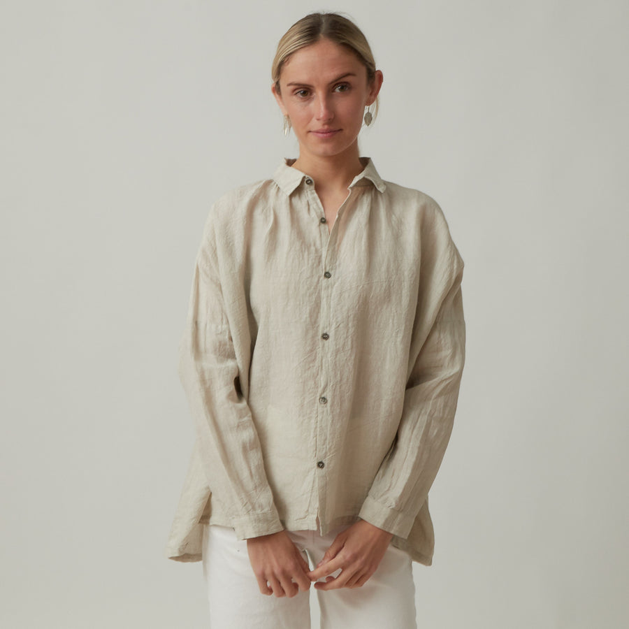 Ichi Antiquities Linen Collar Top