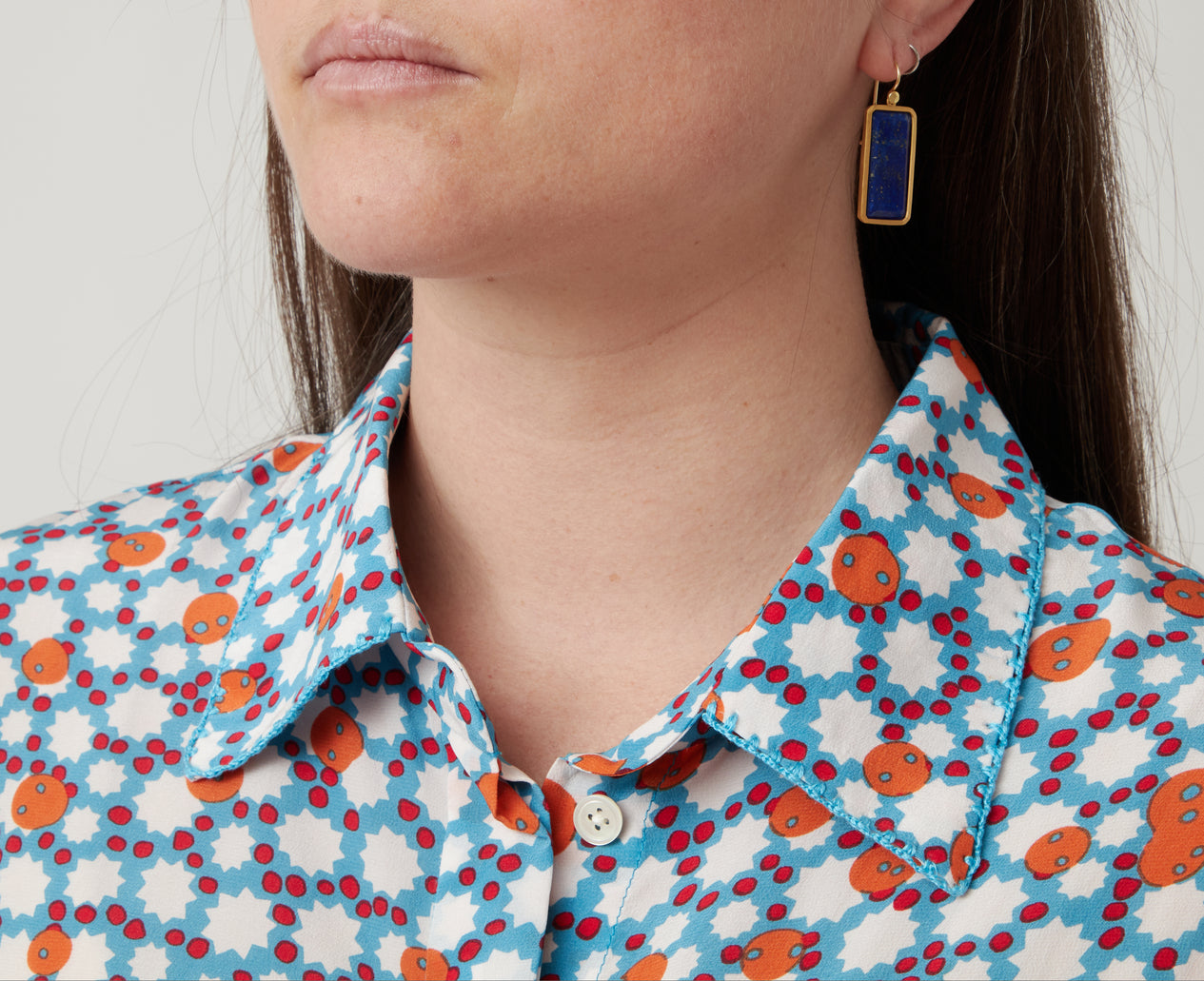 An An Londree Pocket Blouse Blue