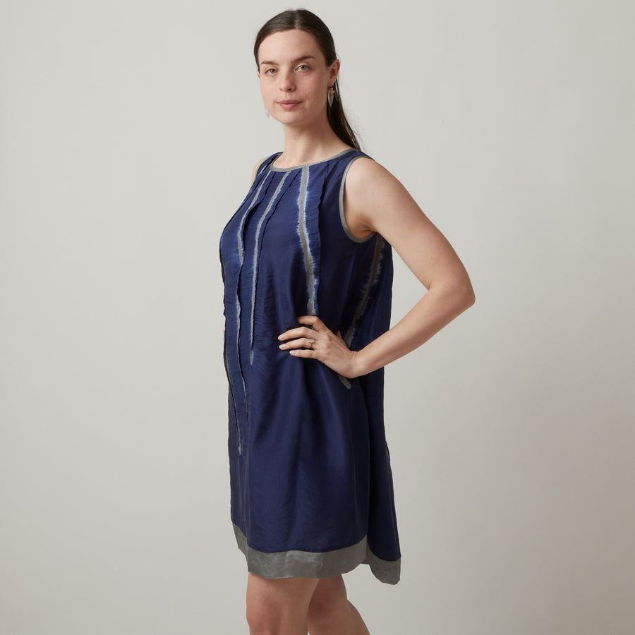 Viviana Uchitel Navy Silk Swing Dress