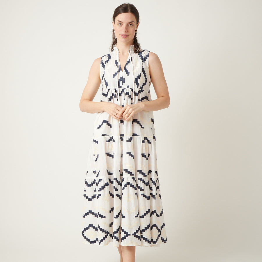 Greek Geometric Maxi Dress
