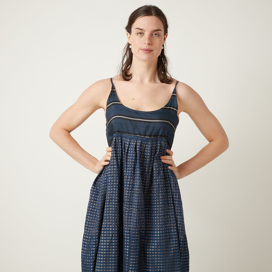 Injiri Windowpane Slip Dress Atlantic Nantucket Injiri Windowpane Slip Dress Atlantic Nantucket