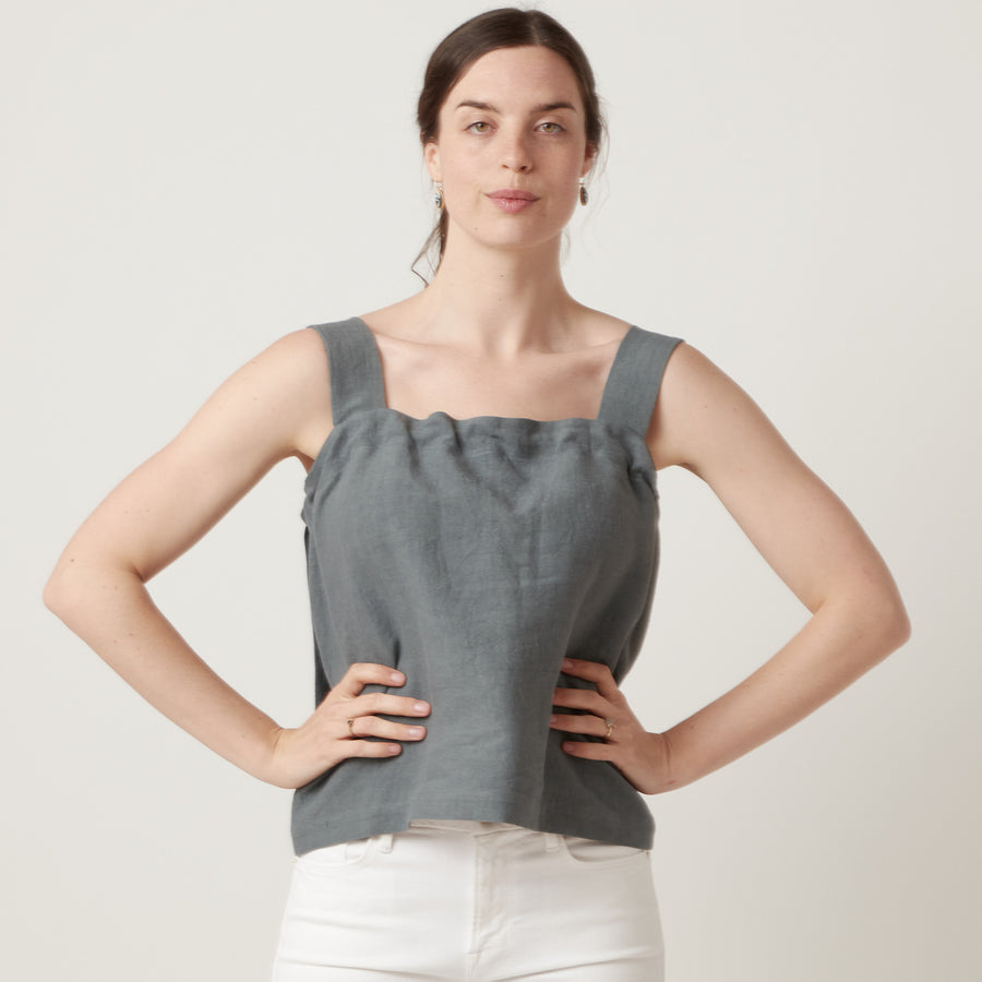 Arch The Linen Tie Back Top
