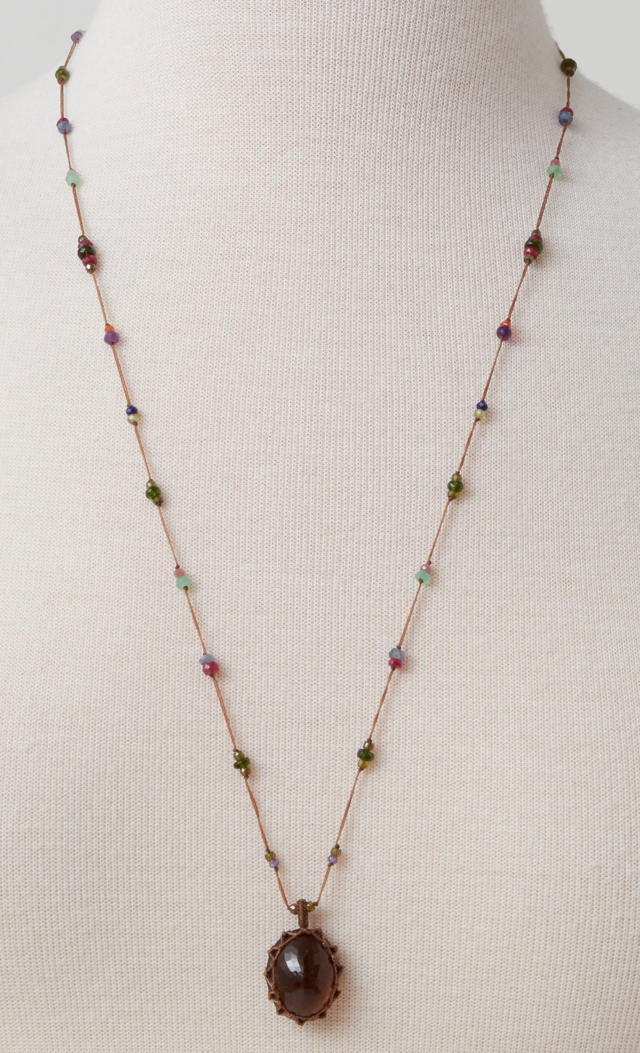 Long Necklace Honey Quartz