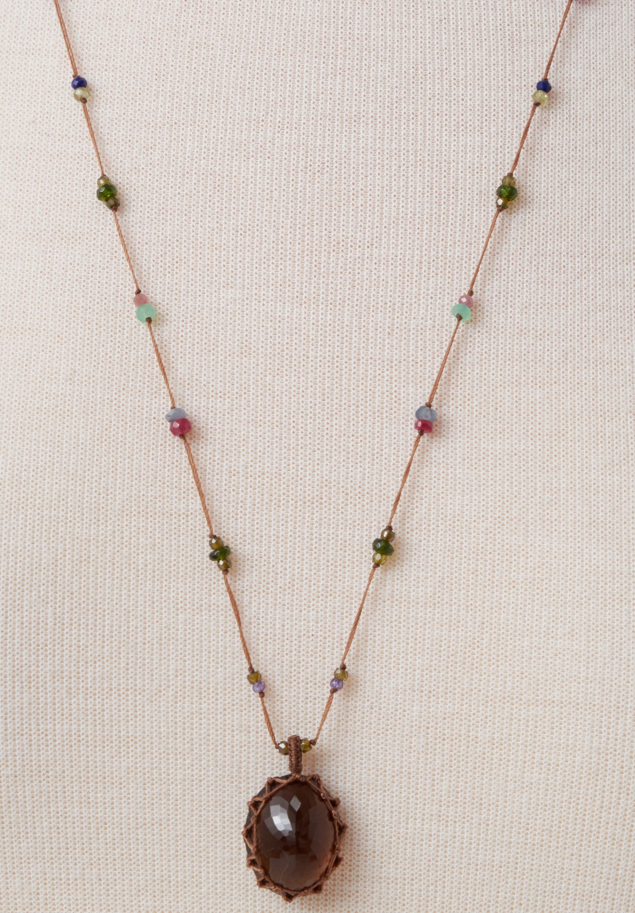 Long Necklace Honey Quartz
