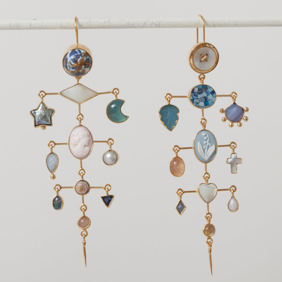 Grainne Morton Opal Victorian Layered Earrings