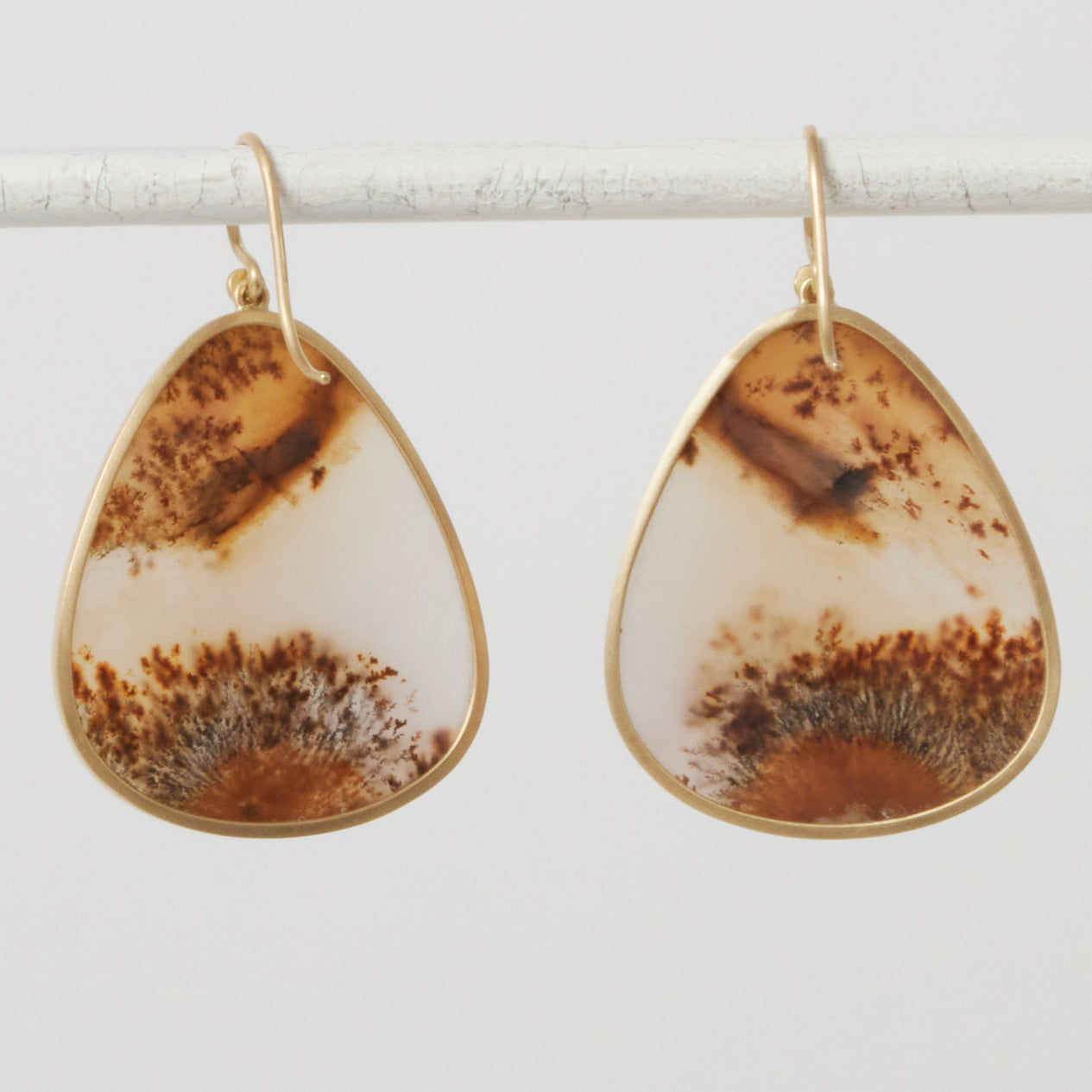 Lola Brooks 18k Agate "Guitar Pick" Earrings