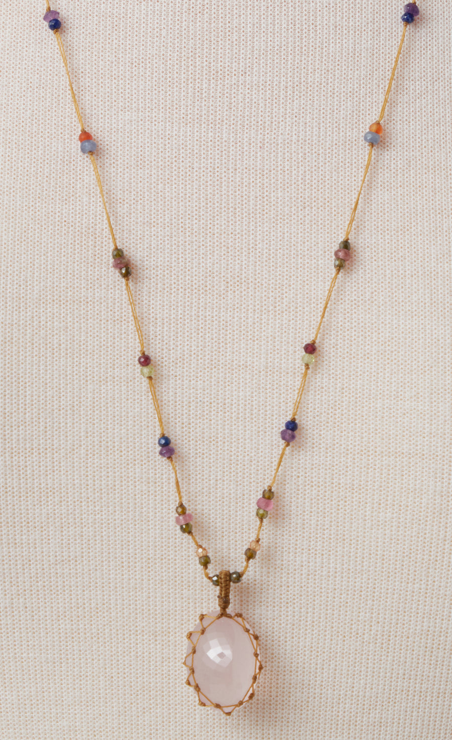 Long Necklace Rose Quartz